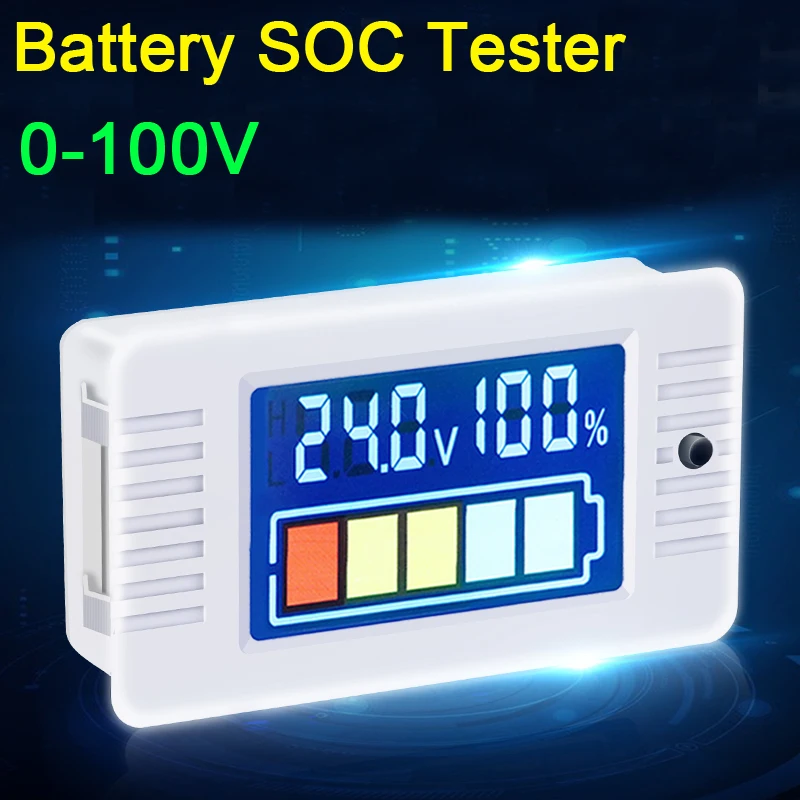 0-100V סוללה SOC מד קיבולת כוח לפקח ליתיום Lifepo4 עופרת חומצה ליתיום 3S 4S 6S 7 8 10 מידות 12 ו-13 14S 16 20 12V 24V - 0