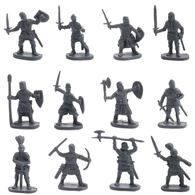 1:72 400/סט פלסטיק העתיקה חייל דמויות צעצוע ארכאי חיילים גברים סייף פעולה DIY המלחמה בזירת צעצועים גריי - 1