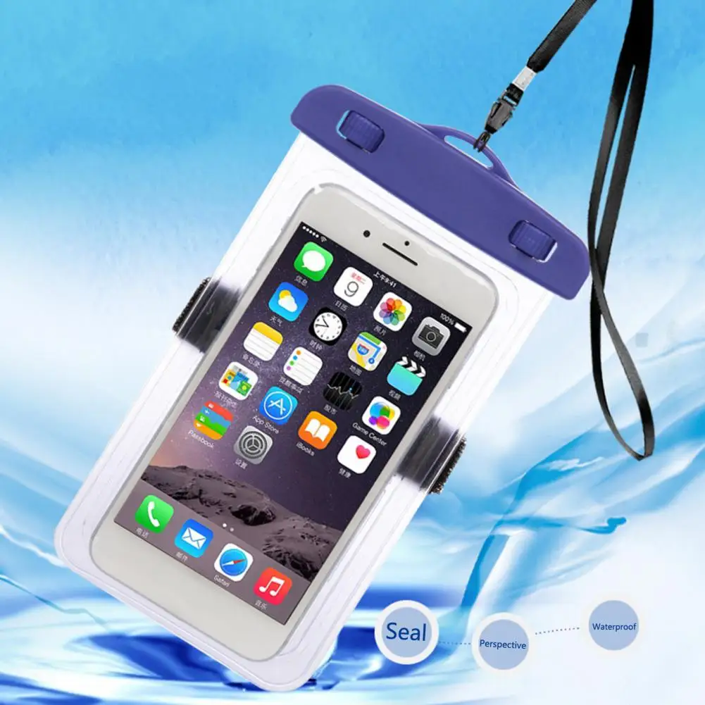 1 להגדיר את הטלפון יבש התיק מסך מגע נגד שריטות עמיד למים, עמיד הלם PVC חוף קמפינג עמיד למים טלפון תיק ספורט מים - 1