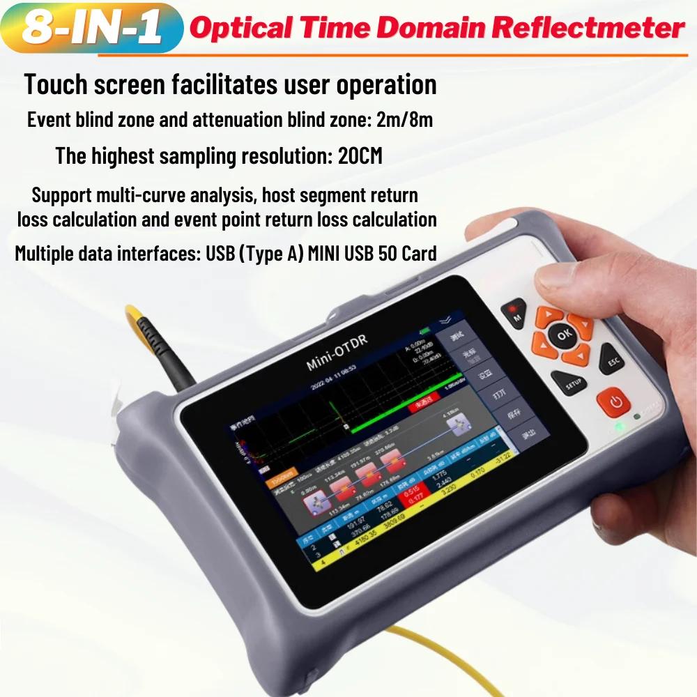 100KM Pro mini OTDR Reflectometer על GPON EPON לחיות-שירות בדיקות מסך מגע סיבים אופטיים OTDR VFL שמחלקת חקירת תקריות ירי OPM אירוע המפה - 3