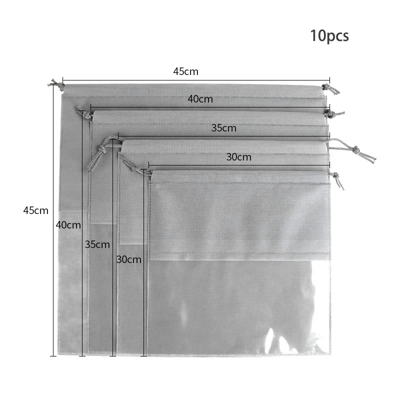10pcs Dustproof אחסון שקית ארוגים צרור כיס גלוי חלון שקוף אריזת התיק בבית ארגונית - 5