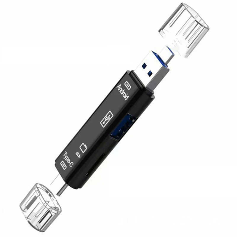 10X 5-In-1 רב תכליתי OTG קורא כרטיסי Micro-SD / SD / USB קורא TF תמיכה אנדרואיד מסוג-C טלפון אוניברסלי - 4