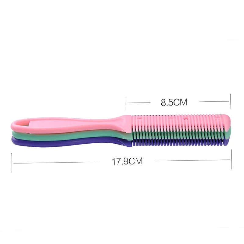 12pc חיתוך השיער מסרק שיער מברשות עם סכיני גילוח שיער גוזם חותך לדילול כלי מספרה כלי שיער סלון - 2