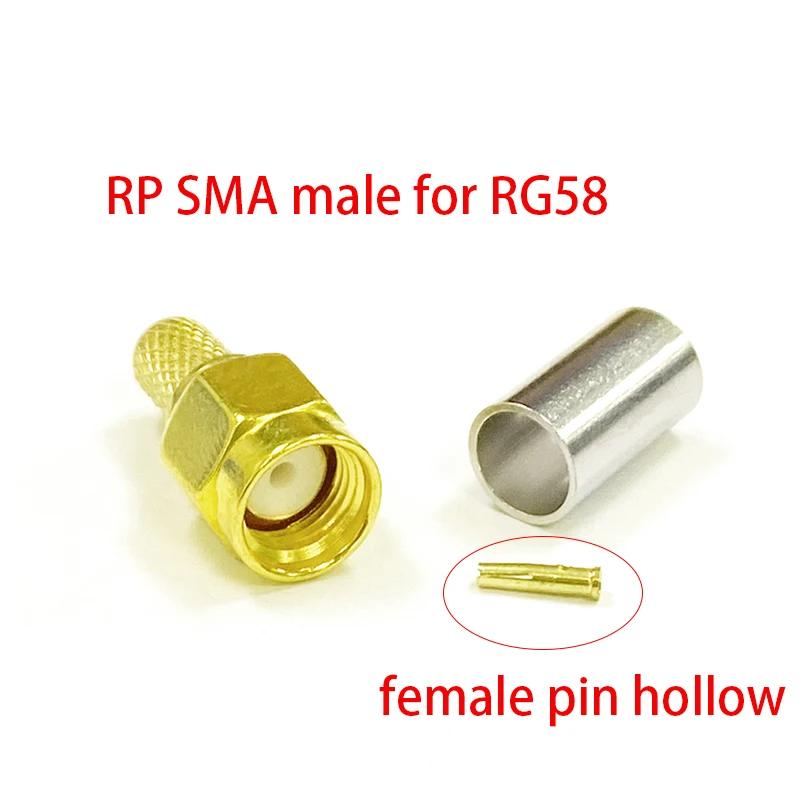 1pc חדש SMA מלחץ RF מחבר זכר נקבה RP לחבר ' ק על LMR195 RG58 הכבל מסוף הסיטוניים עבור אנטנת ה WIFI - 4