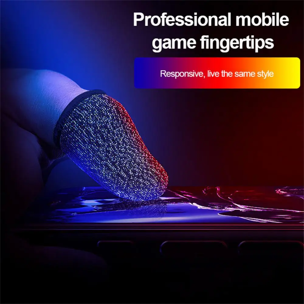 1~7PCS זוג PUBG המשחקים האצבע שרוול לנשימה קצות האצבעות Sweatproof אנטי להחליק לכסות את האצבע האגודל כפפות לנייד - 5