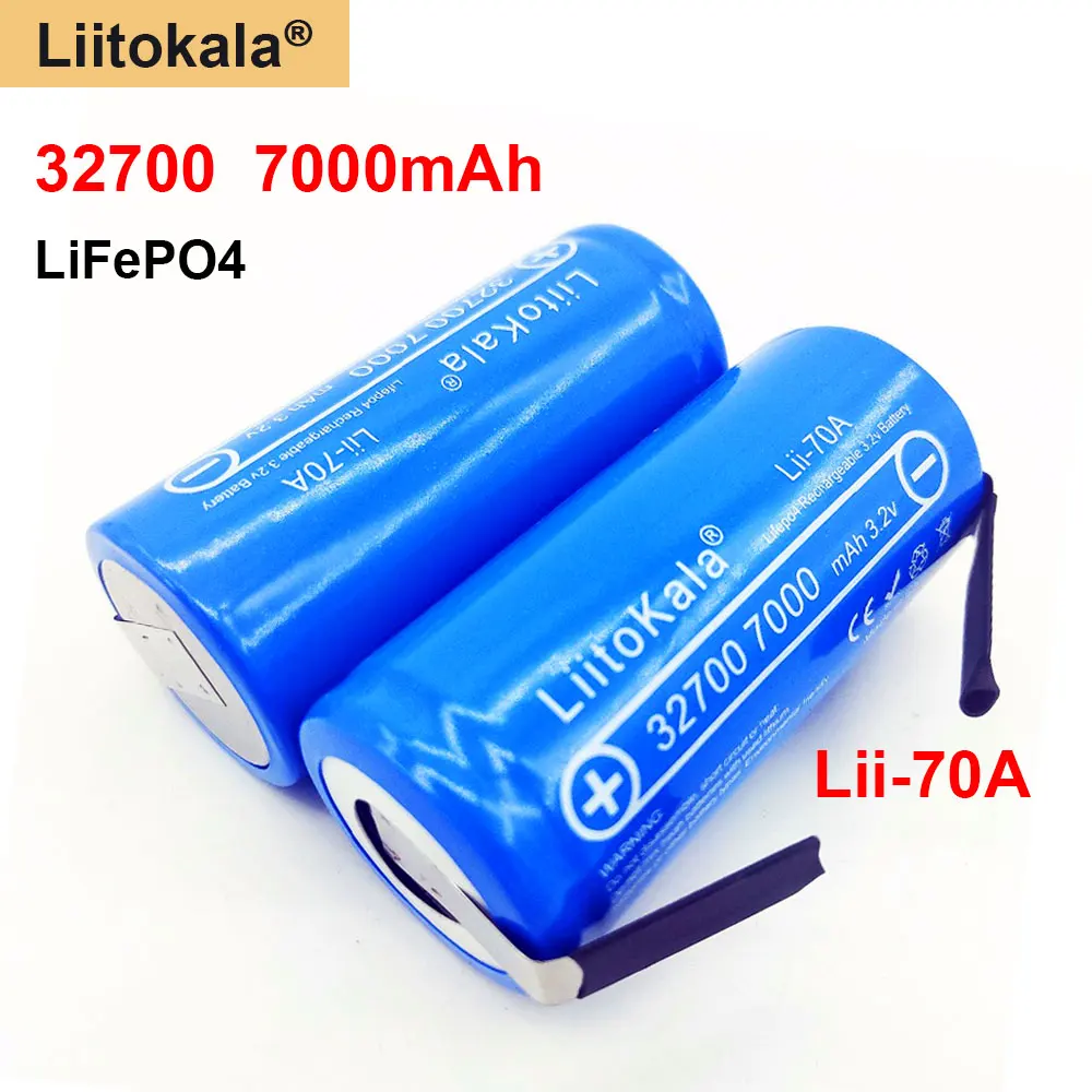 2020 LiitoKala אני-70א מתח גבוה 3.2 V 32700 סוללה 7000mAh 6500mAh LiFePO4 35A 55A רציף פריקה הסוללה+ניקל הסדינים. - 0