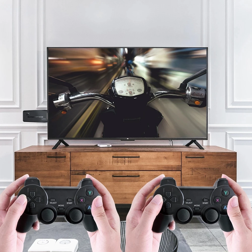 2024 4K Ultra וידאו, קונסולת משחק כפול GamePad עבור PS1/GBA רטרו טלוויזיה Dendy קונסולת משחק HD-יוצא 64GB 10000 משחקי וידאו המשחק מקל - 2