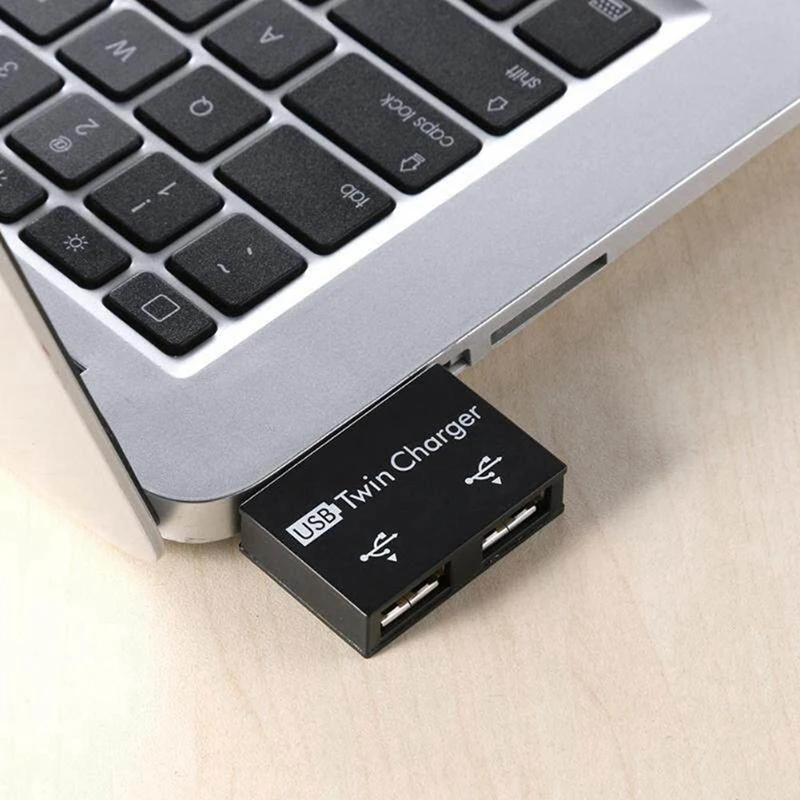 2X USB 2.0 זכר תאום נקבה מטען כפול 2 יציאת USB Dc 5V טעינה מפצל Hub מתאם ממיר מחבר - 2