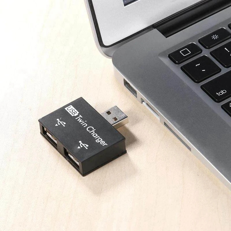 2X USB 2.0 זכר תאום נקבה מטען כפול 2 יציאת USB Dc 5V טעינה מפצל Hub מתאם ממיר מחבר - 3
