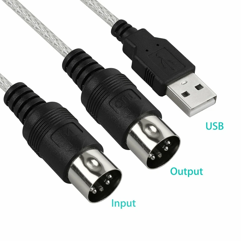 2X מידי ל-USB כבל ממיר מחבר למחשב סינתיסייזר מקלדת מוסיקה מתאם הביתה אולפן מוסיקה - 3
