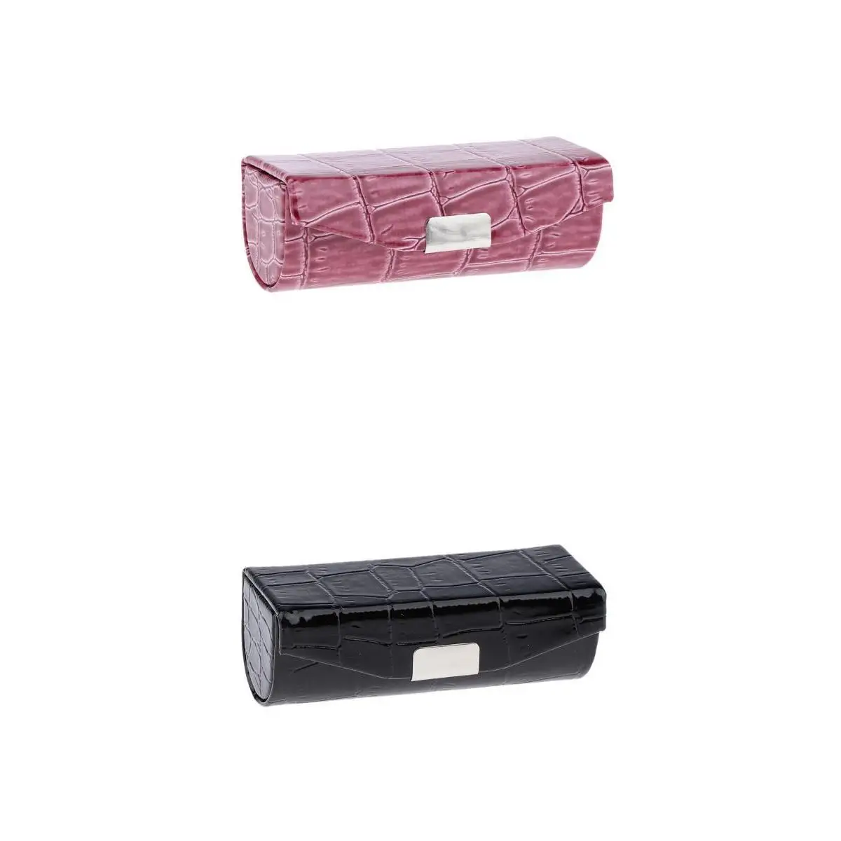 2x שפתון קייס עם מראה בעל מלבן על הארנק קוסמטיים אחסון - 1