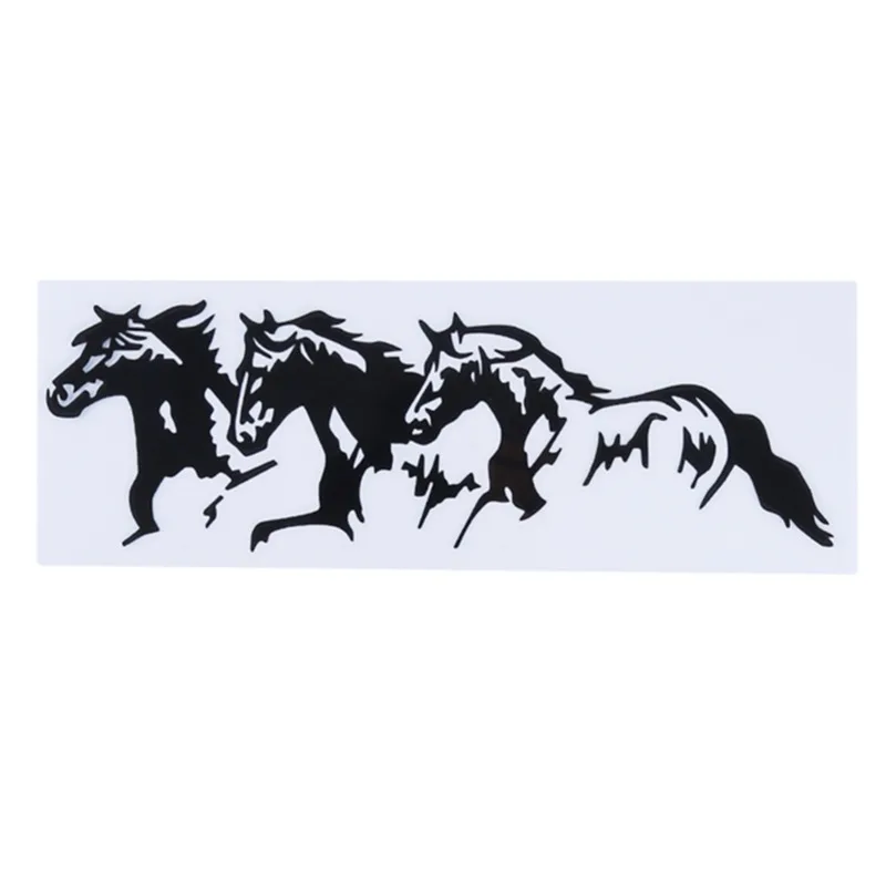 3 סוסים שחור לבן בעלי חיים בצורת מדבקות הרכב מדבקה אופנה יצירתי קישוט רכב הפנים אביזרים - 1