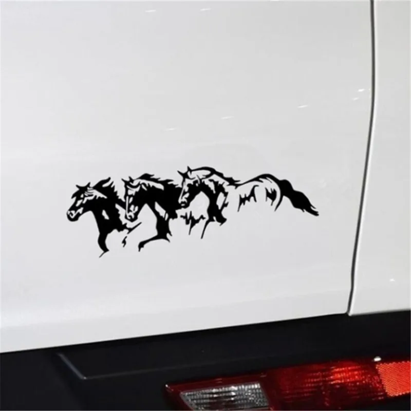 3 סוסים שחור לבן בעלי חיים בצורת מדבקות הרכב מדבקה אופנה יצירתי קישוט רכב הפנים אביזרים - 5