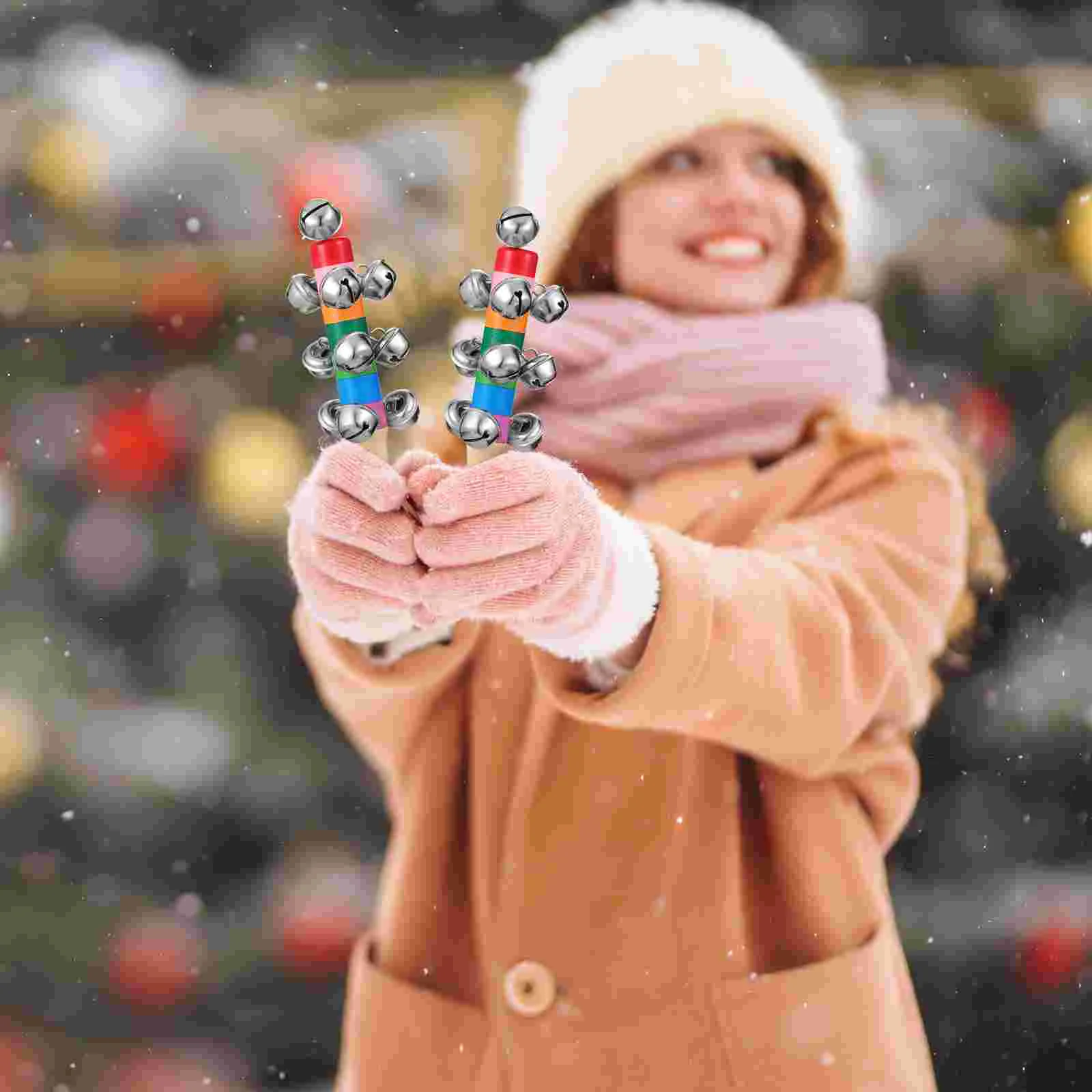 3 סטים ג ' ינגל בל מכשירים מסיבת חג המולד מתנות חג המולד קישוטי חג המולד יד פעמונים התינוק היד פעמונים על מתנה למסיבה - 5