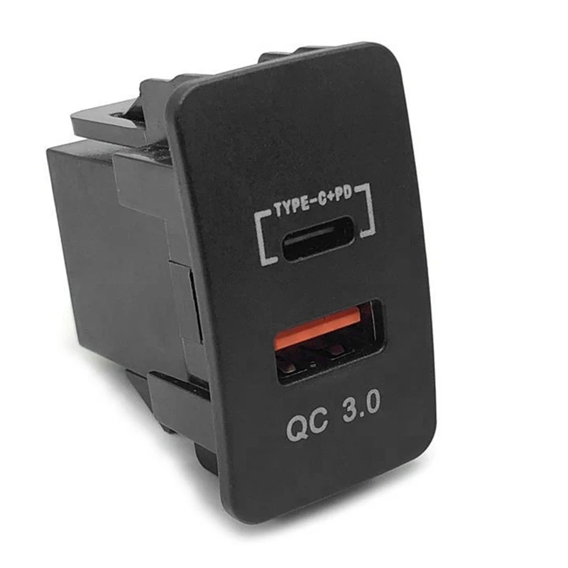 36W Dual USB מטען מהיר מתאם QC3.0 סוג C+PD המחוונים שקע LED מד המתח על הונדה סיוויק הסכם HR-V ג ' אז העיר - 4
