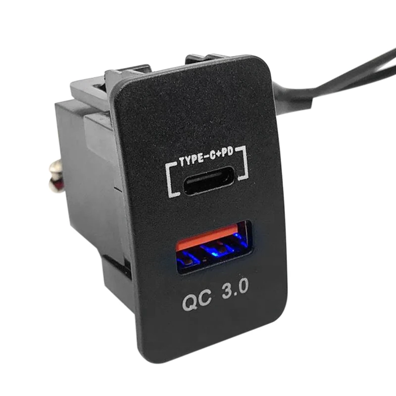 36W Dual USB מטען מהיר מתאם QC3.0 סוג C+PD המחוונים שקע LED מד המתח על הונדה סיוויק הסכם HR-V ג ' אז העיר - 5