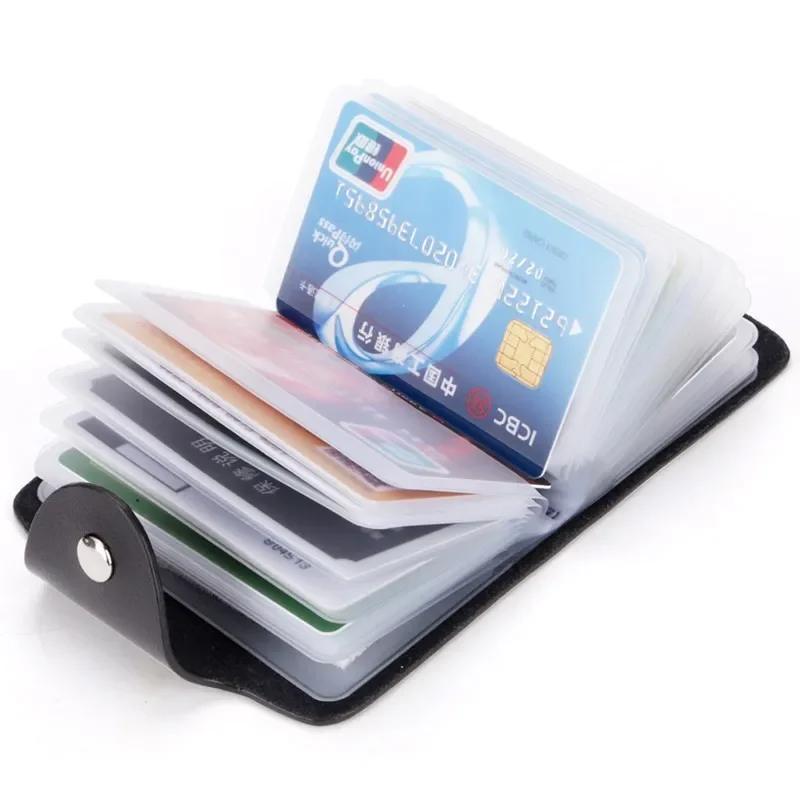 3pcs/lot עור PU בעל 12 כרטיס סיביות איסוף נשים גברים אשראי עסקי התיק כרטיס דו-צדדי מוצק Hasp יוניסקס כרטיס החבילה - 1