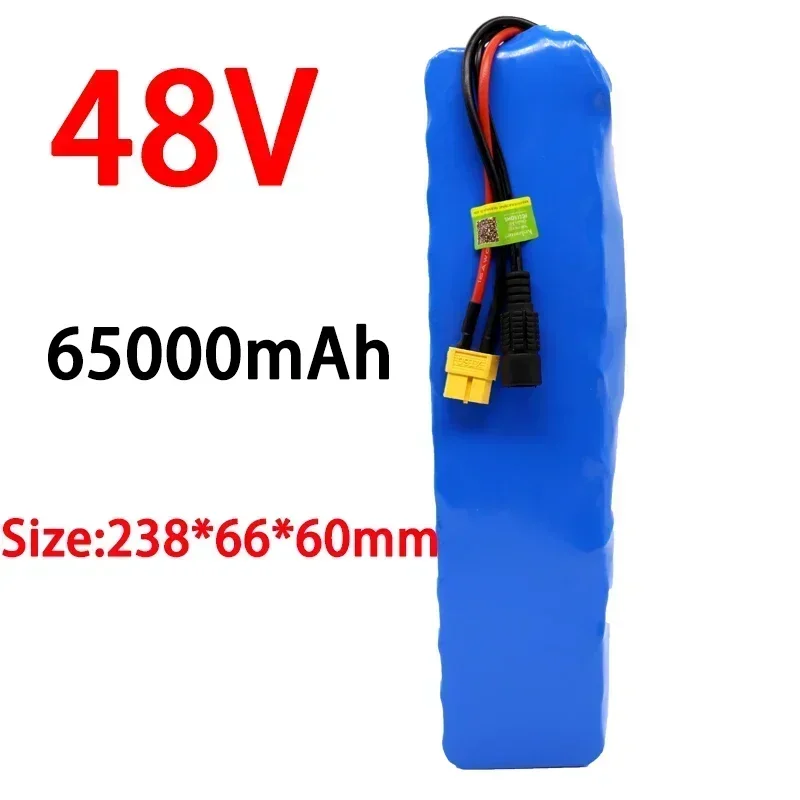 48v65ah 1000W 13s3p 48V lithium ion battery pack XT60 plug עבור בגודל 54.6 V חשמלי אופניים קטנוע. המנוע, עם עב 