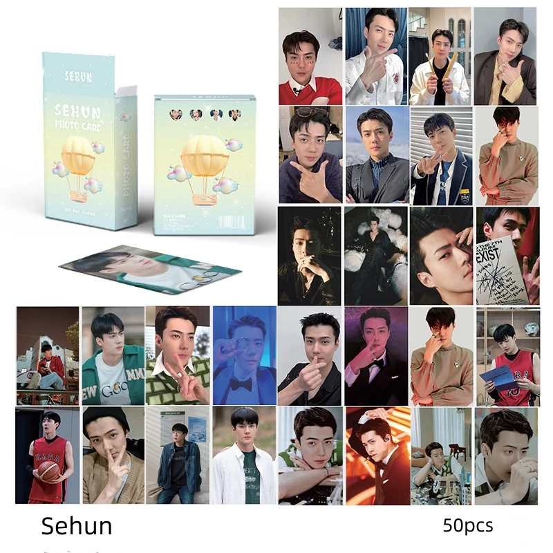 50pcs/סט Lomo כרטיס Sehun Kpop כרטיס Exo Photocards אוסף אוהדים מתנה Renjun Kpop Lomo כרטיסי להגדיר Straykids Photocards Kpop - 3