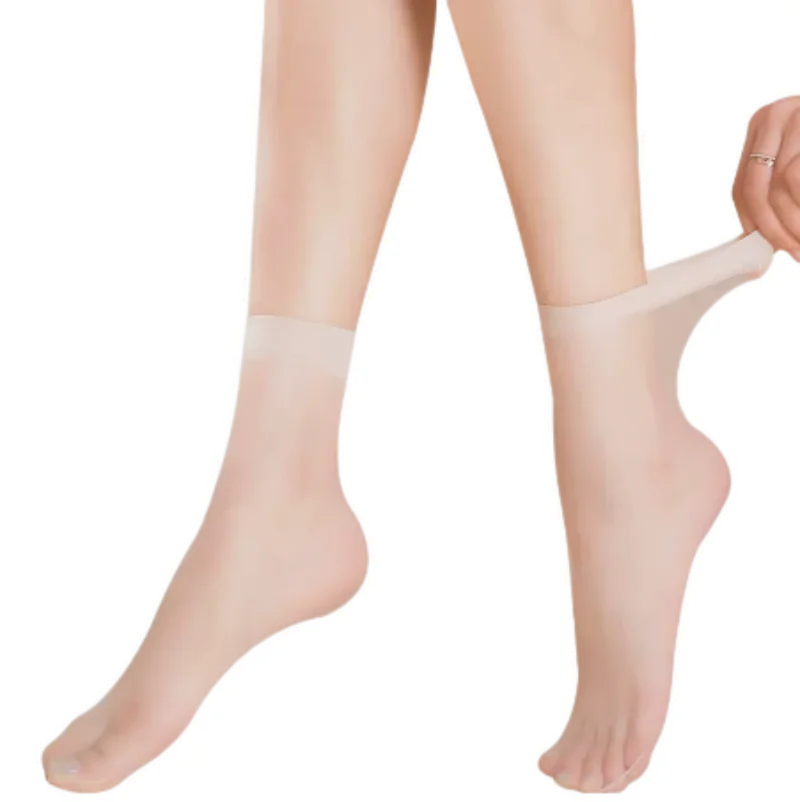 5Pairs ElasticThin משי הקיץ גרביים דקים שקופים באיכות גבוהה נשים גרביים הנשי בנות בלתי נראה הקרסול קצר גרביים - 2