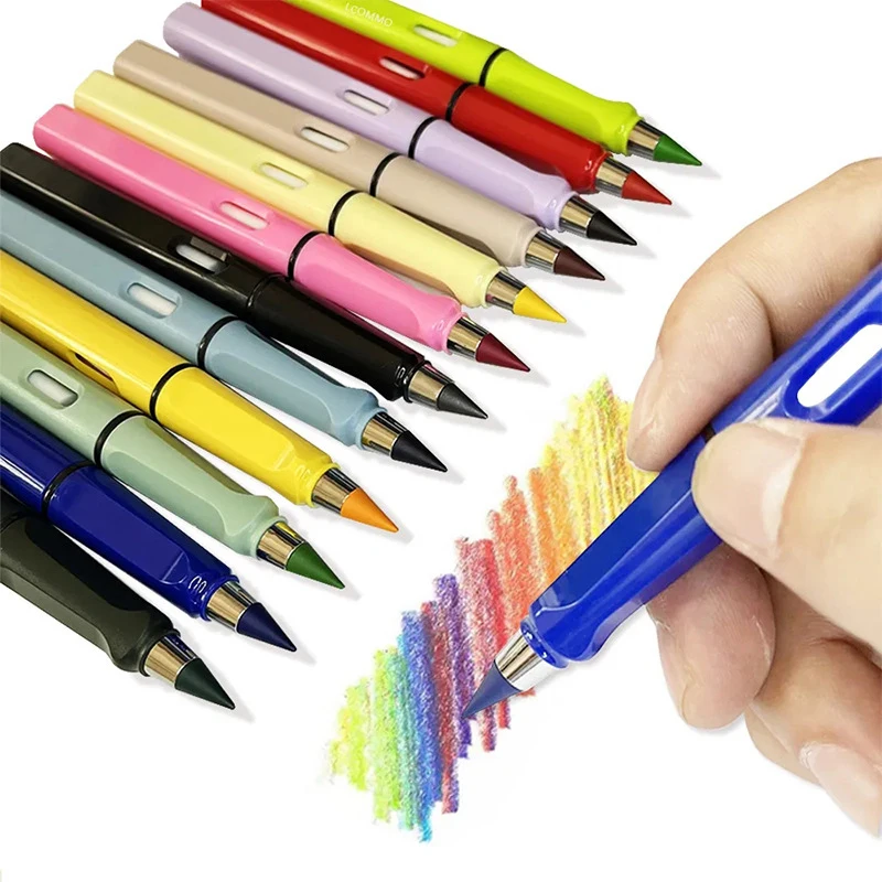 6pcs להחלפה 12 צבעים נצח העיפרון לא דיו 2B עיפרון כותב אביזרים אמנות סקיצה נייר מכתבים Kawaii אספקה של בית הספר - 0