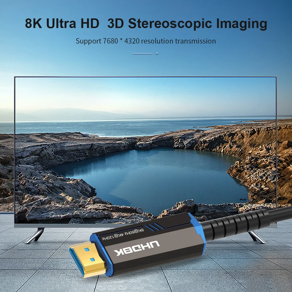 8K HDMI כבל סיב אופטי HDMI 2.1 כבל 8K 60Hz 4K 120Hz 48Gbps eARC HDCP HDR 10+ עבור הטלוויזיה Box PC PS4/5-HDMI תואם 2.0 כבל - 1
