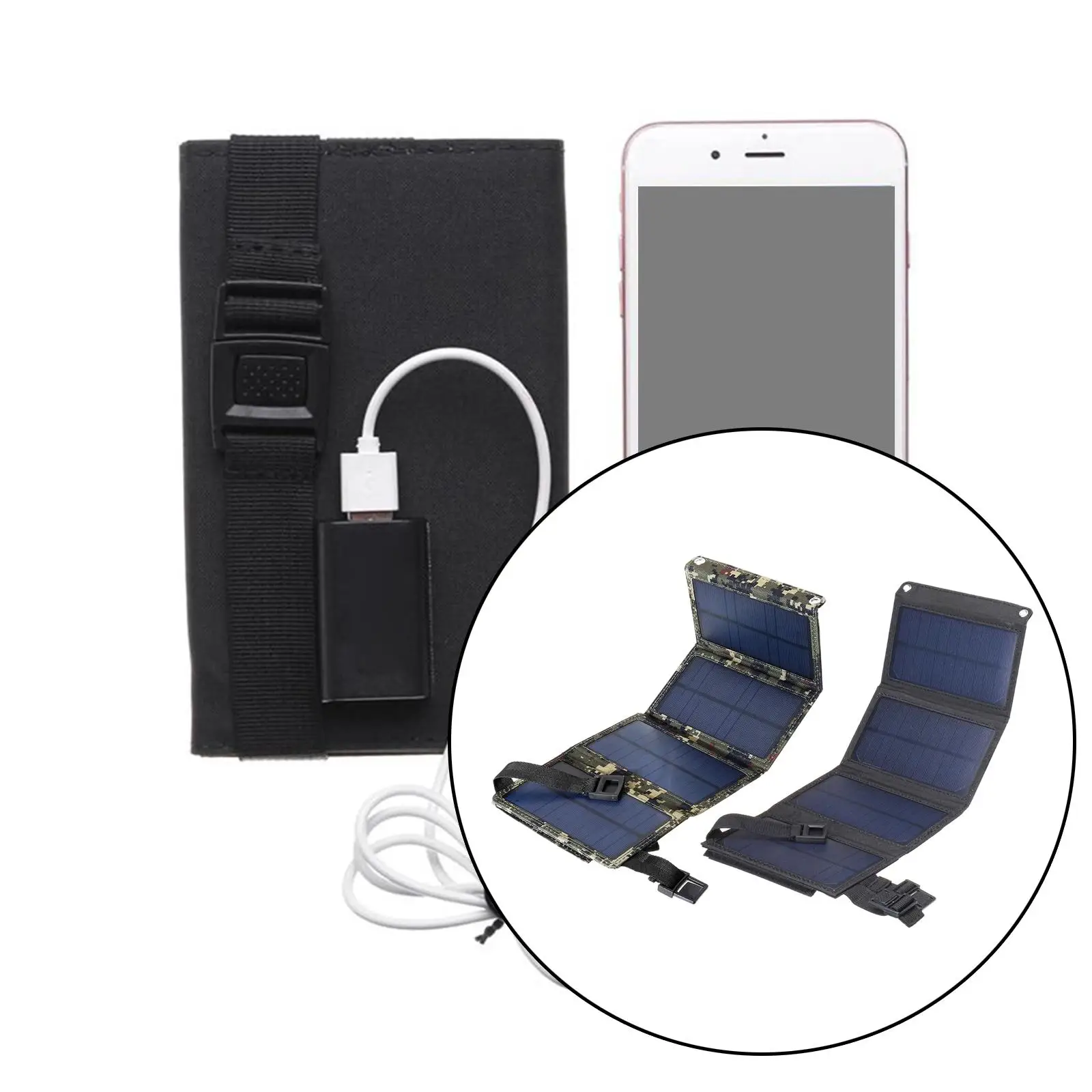 8W נייד סולארית, מטען סולארי מתקפל w/יציאת USB עבור - 4