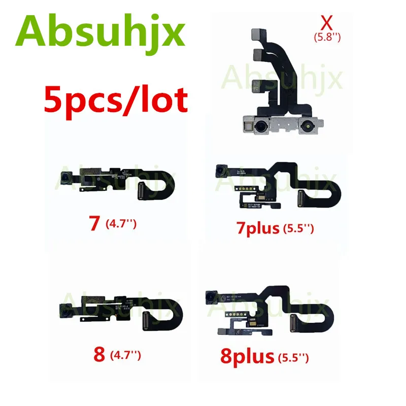 Absuhjx 5pcs מצלמה קדמית להגמיש כבלים עבור iPhone 7 8 פלוס X XR XS 11 12 Pro מקס 12Mini מול קטן קאם Promixity להגמיש כבלים - 1