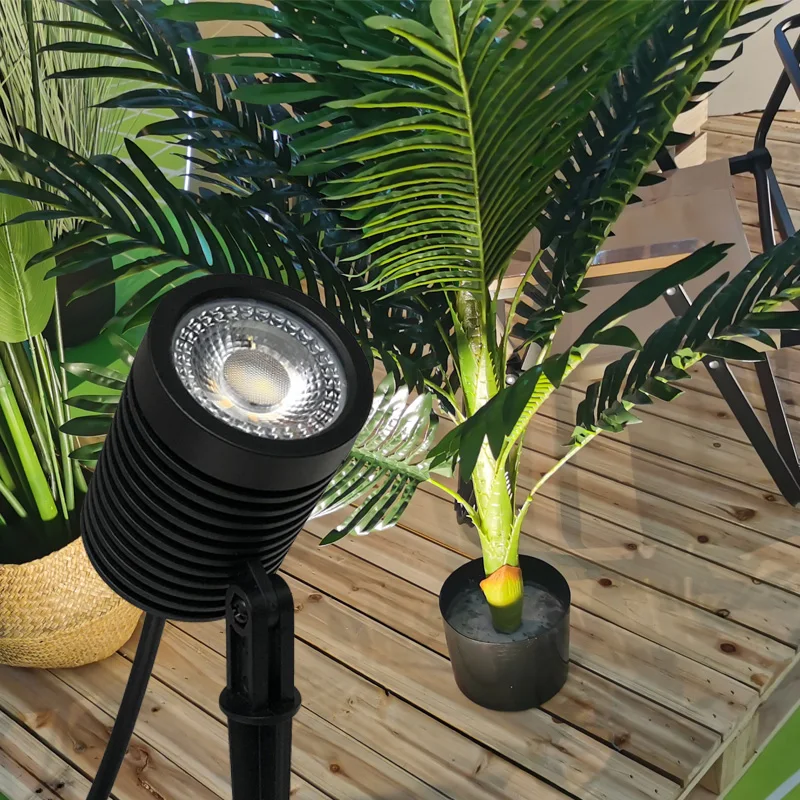 AC85-AC265V חיצוני led ספוט דשא מנורת פלסטיק שחור קלח 5W גבוה בהיר לבן חם או לבן 6000k גן אור - 1