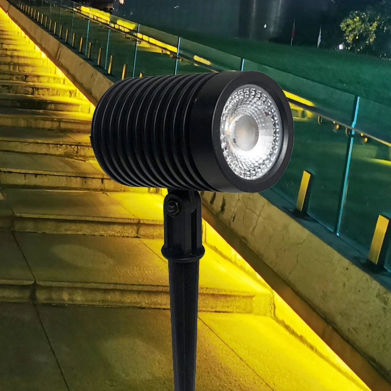 AC85-AC265V חיצוני led ספוט דשא מנורת פלסטיק שחור קלח 5W גבוה בהיר לבן חם או לבן 6000k גן אור - 2