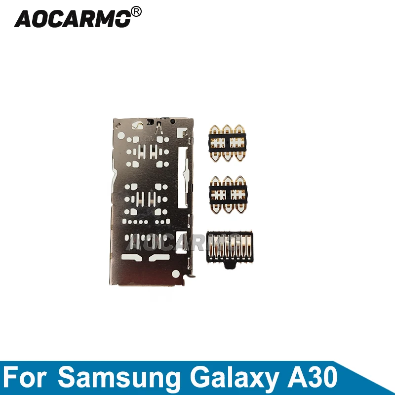 Aocarmo עבור Samsung Galaxy A30 כרטיס SIM Reader חריץ ה-Sim מגש בעל הקורא תיקון חלק - 0