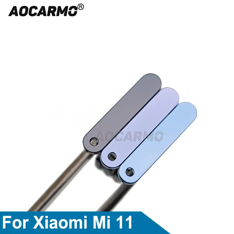 Aocarmo שחור/סגול כחול Dusl ה-Sim כרטיס ה-SIM מגש חריץ מחזיק עבור Xiaomi 11 Mi11 החלפת חלק - 0