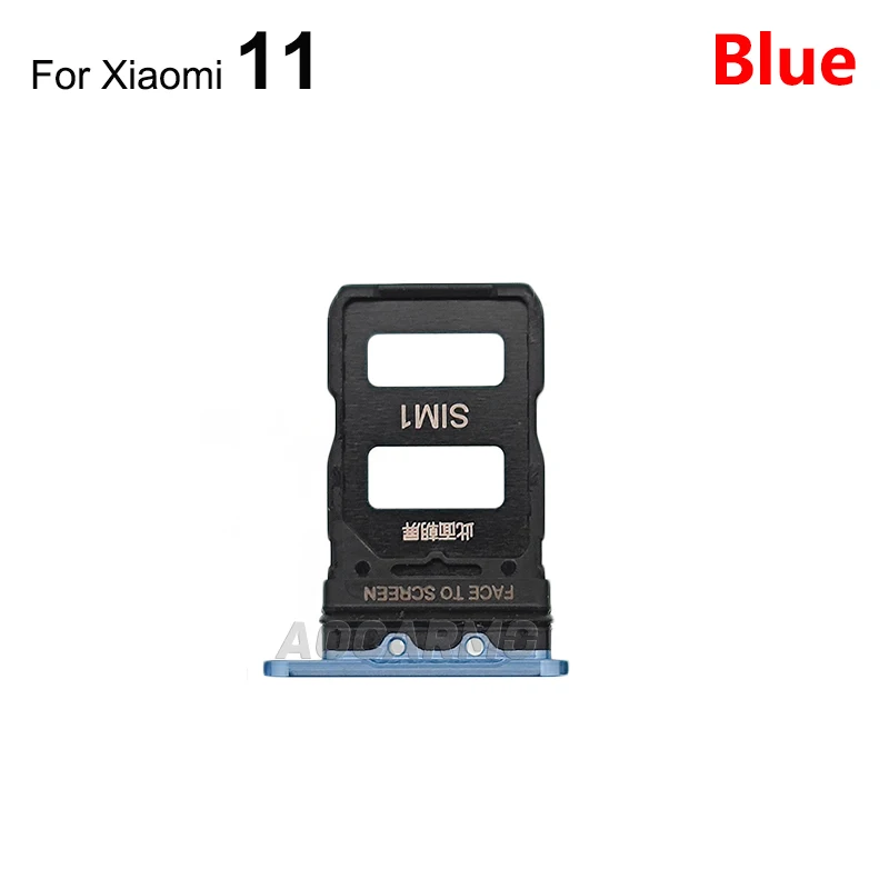 Aocarmo שחור/סגול כחול Dusl ה-Sim כרטיס ה-SIM מגש חריץ מחזיק עבור Xiaomi 11 Mi11 החלפת חלק - 4