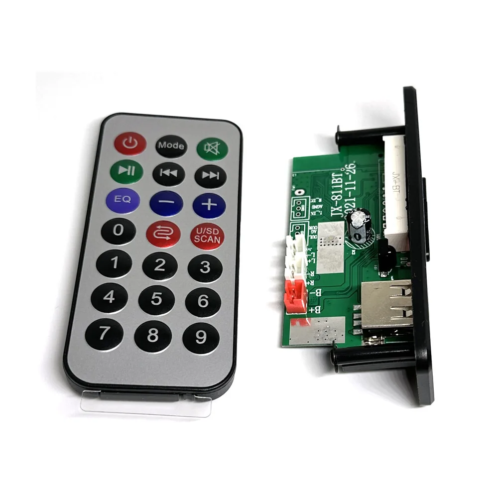 Bluetooth 5.0 12V מפענח לוח רכב אודיו USB TF רדיו FM מודול צבע מסך נגן MP3 עם שליטה מרחוק להתקשר עם הקלטה - 1