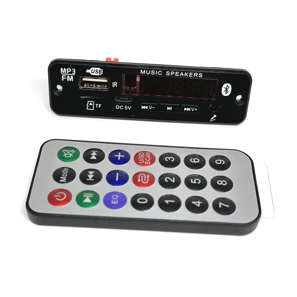 Bluetooth 5.0 12V מפענח לוח רכב אודיו USB TF רדיו FM מודול צבע מסך נגן MP3 עם שליטה מרחוק להתקשר עם הקלטה - 5