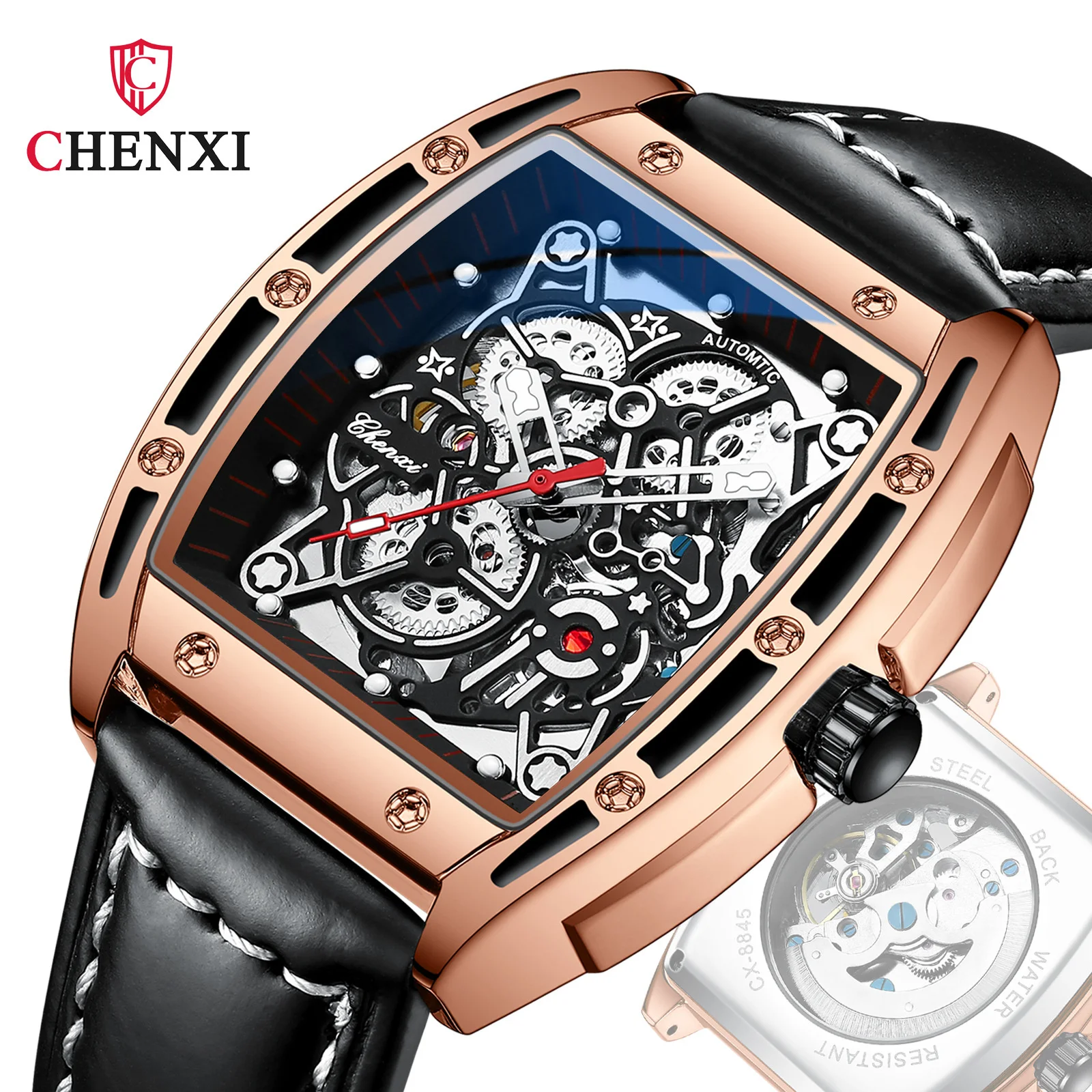 CHENXI 8865 חם מכירה סטיות זכר חלול מכאניים אוטומטיים שעון גברים נירוסטה מפעל שעון יד רלו גבר - 0