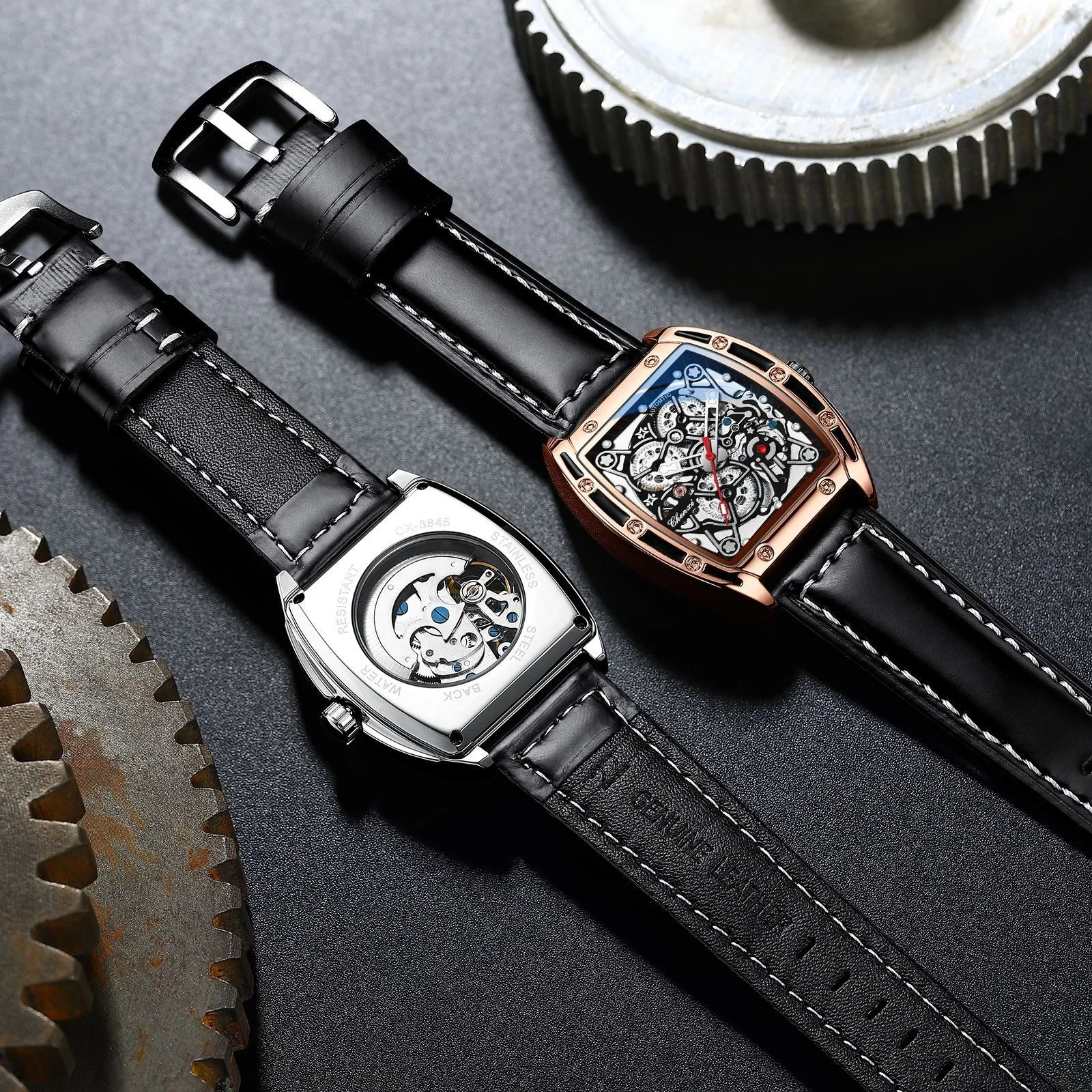 CHENXI 8865 חם מכירה סטיות זכר חלול מכאניים אוטומטיים שעון גברים נירוסטה מפעל שעון יד רלו גבר - 3