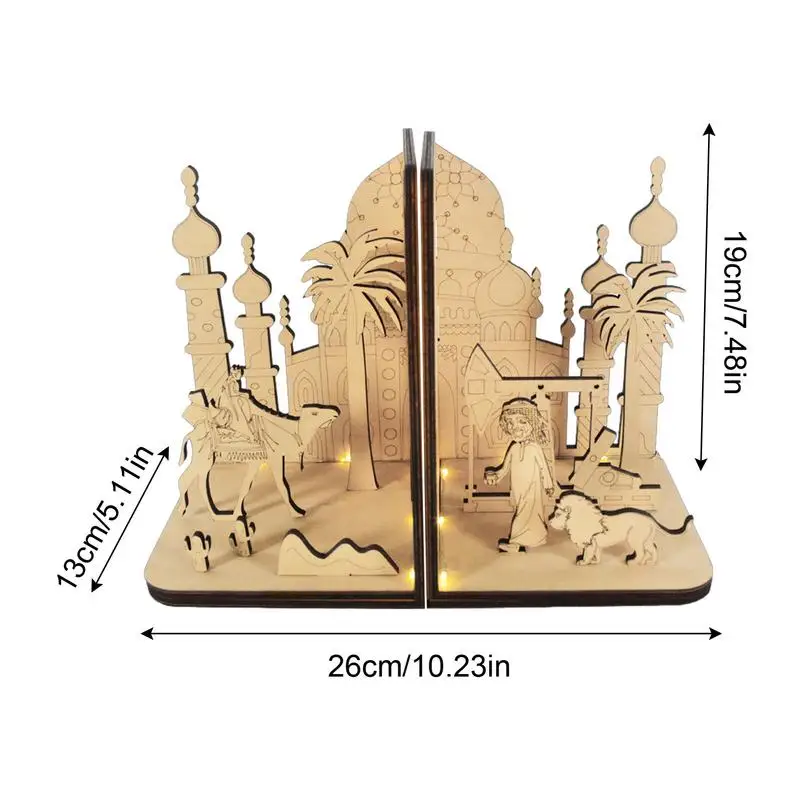 DIY 3D עץ הספר פינה מדף מיניאטורות ערבית אתנית זירת ערכות וינטג ' המפורסם סוכנות תומך הספרים בעיצוב הבית - 5