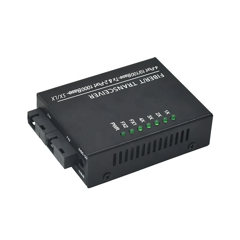 Ethernet סיבים מתג 4*100 מטר RJ45+2*1000Mbps SC מדיה אופטית ממיר מצב יחיד סיבים Media Converter - 1