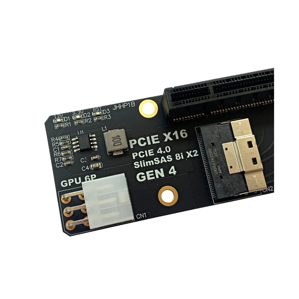 Gen4 2 יציאות SlimSAS 8I X2 כדי PCIE 4.0 X16 חריץ מתאם לוח עבור כרטיס רשת גרפיקה כרטיס וידאו כרטיס לכידת - 1