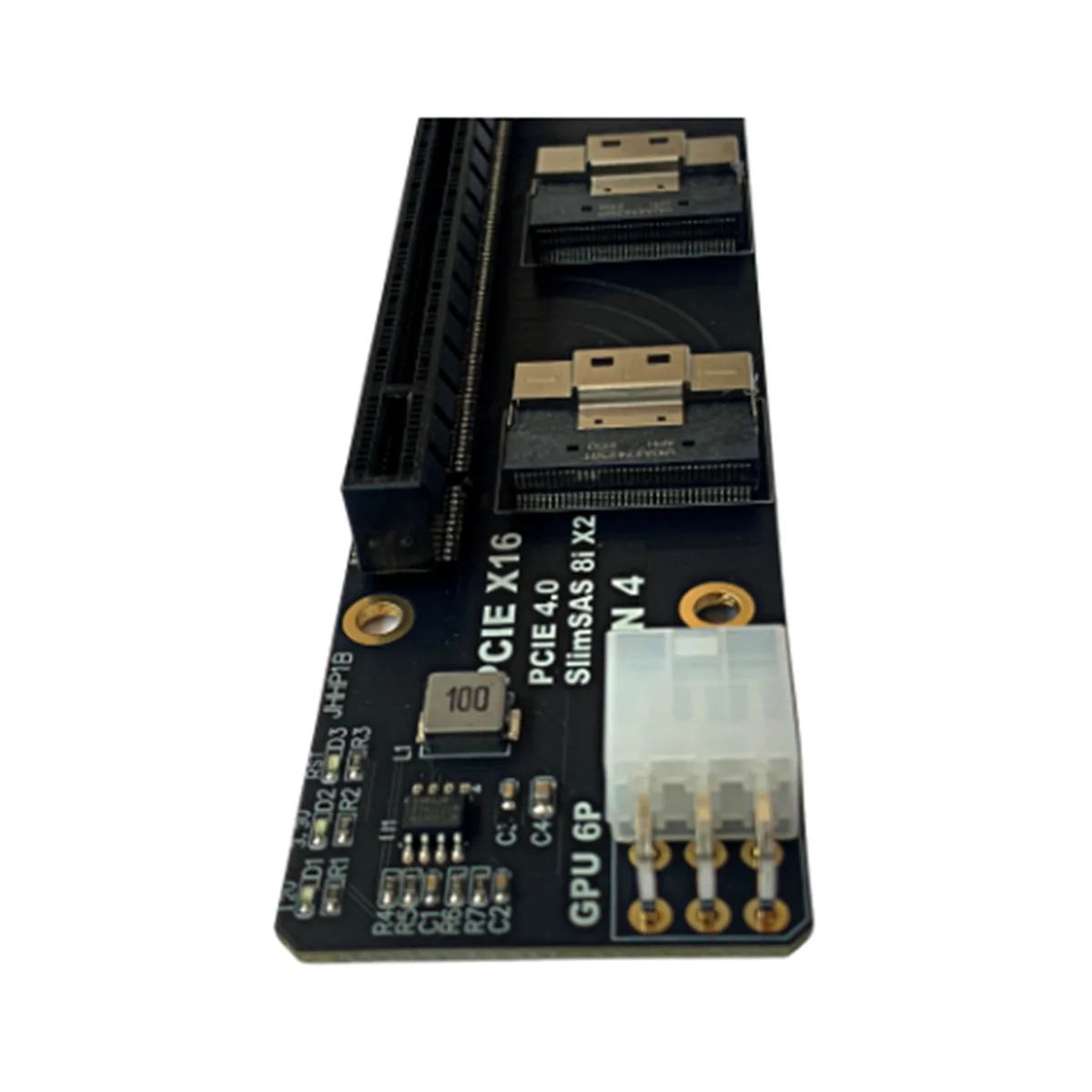 Gen4 2 יציאות SlimSAS 8I X2 כדי PCIE 4.0 X16 חריץ מתאם לוח עבור כרטיס רשת גרפיקה כרטיס וידאו כרטיס לכידת - 4