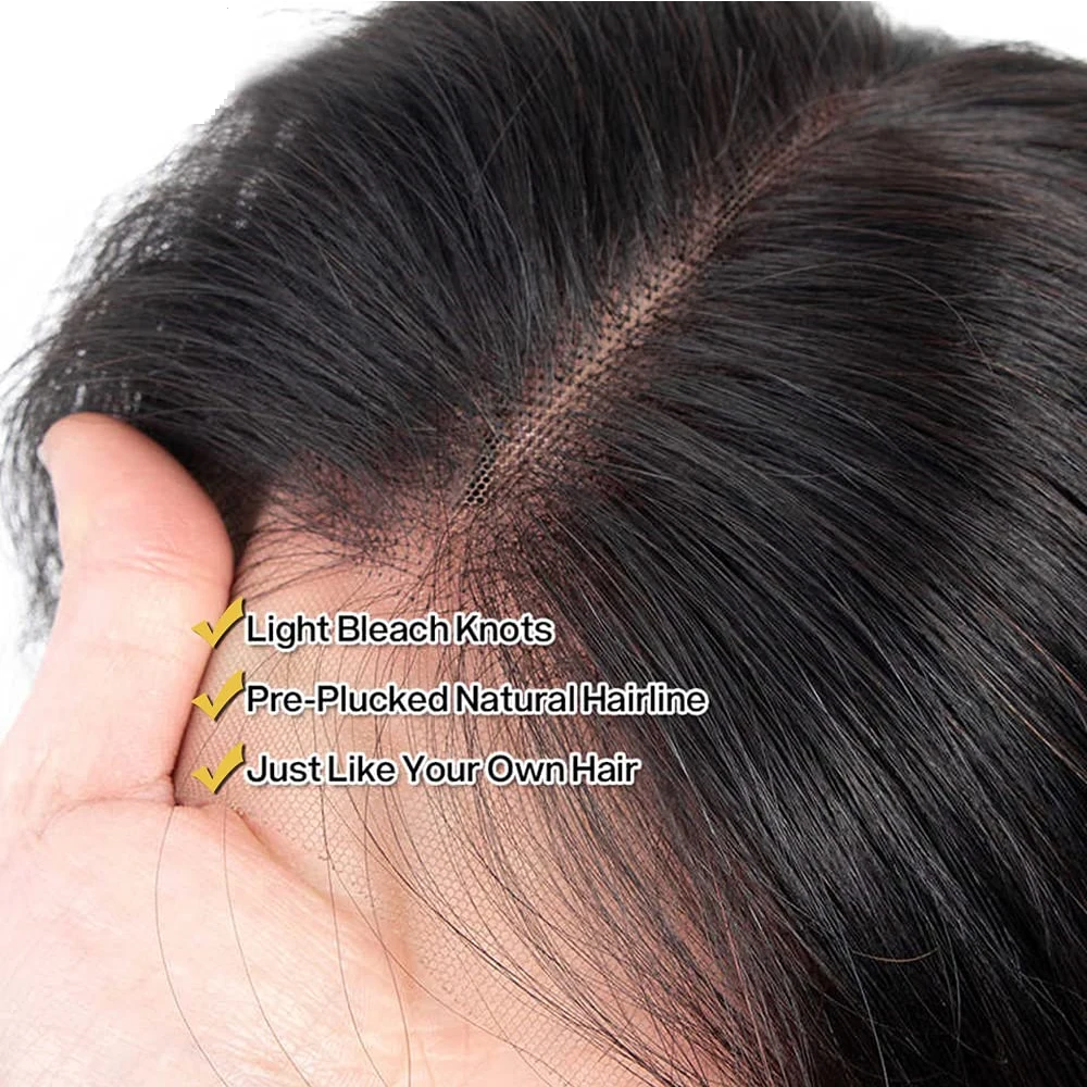 Glueless HD תחרה קדמית אדם שיער פאה ברזילאי גוף גל פאה הקדמי של תחרה 4x4 פאה הקדמי של תחרה לנשים שיער אדם Glueless הפאה - 2