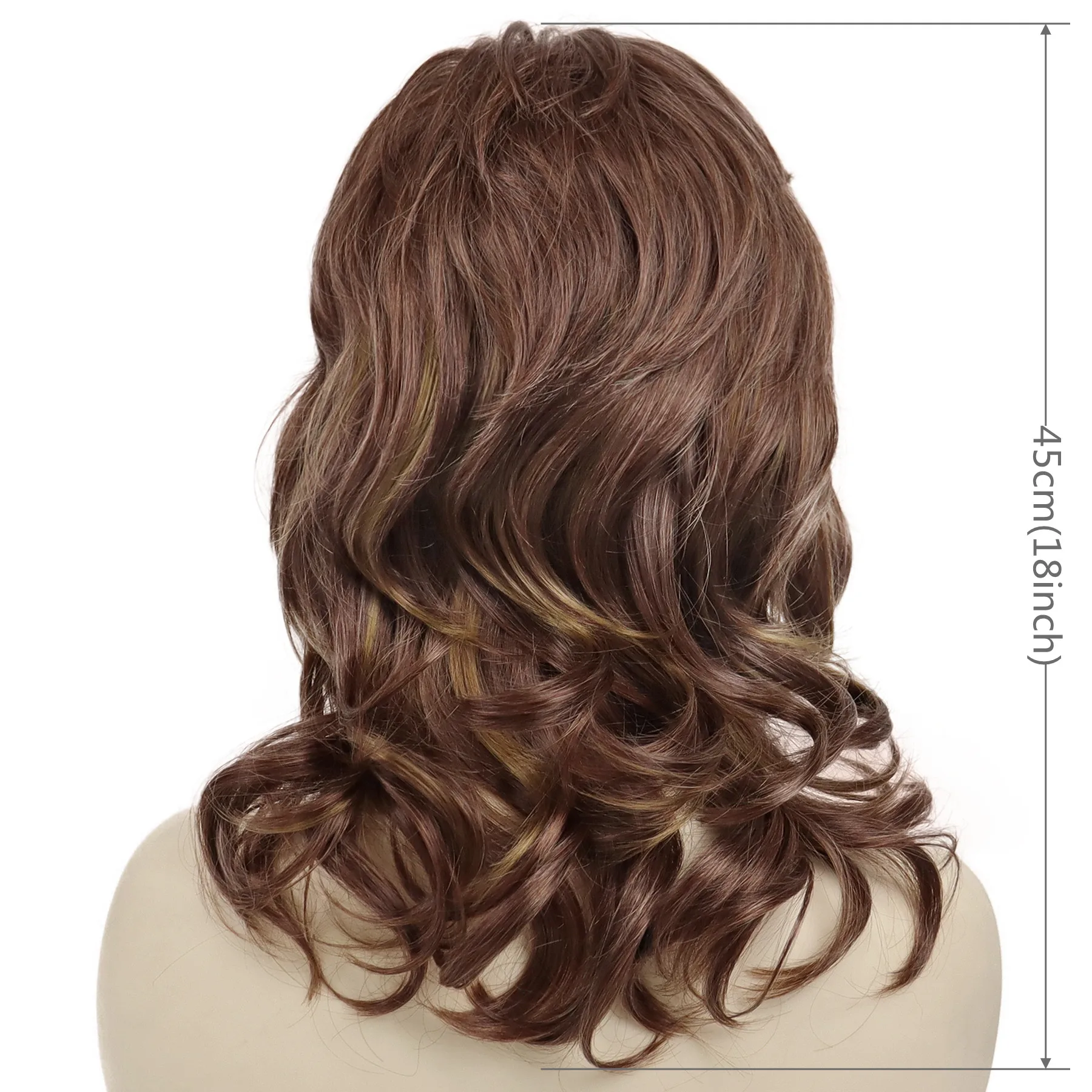 GNIMEGIL סינטטי חום לערבב בלונדינית להדגיש פאה של שיער ארוך ומסולסל טבעי גל פאה לנשים יומי מסיבת ליל כל הקדושים Regualr הפאה - 1