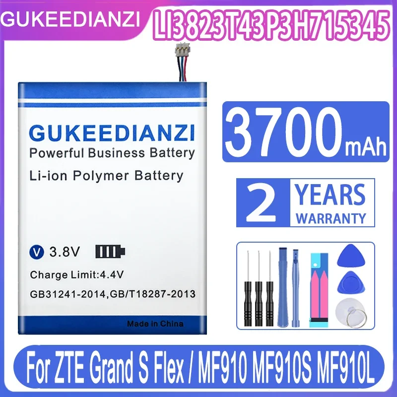 GUKEEDIANZI 3700mAh LI3823T43P3h715345 עבור ZTE Grand S Flex/עבור ZTE MF910 MF910S MF910L MF920 MF920S סוללה + כלים חינם - 0