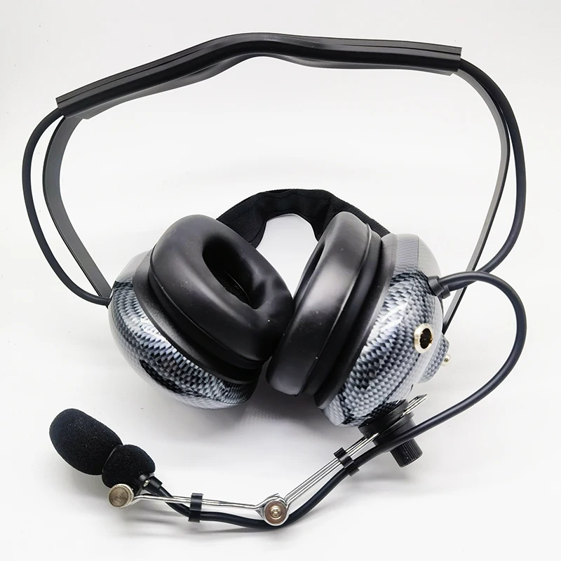 H41-CF סיבי פחמן תעופה מסוק אוזניות ביטול רעש פעיל מאחורי הראש אוזניות עבור מוטורולה CP040 EP450 רדיו - 1
