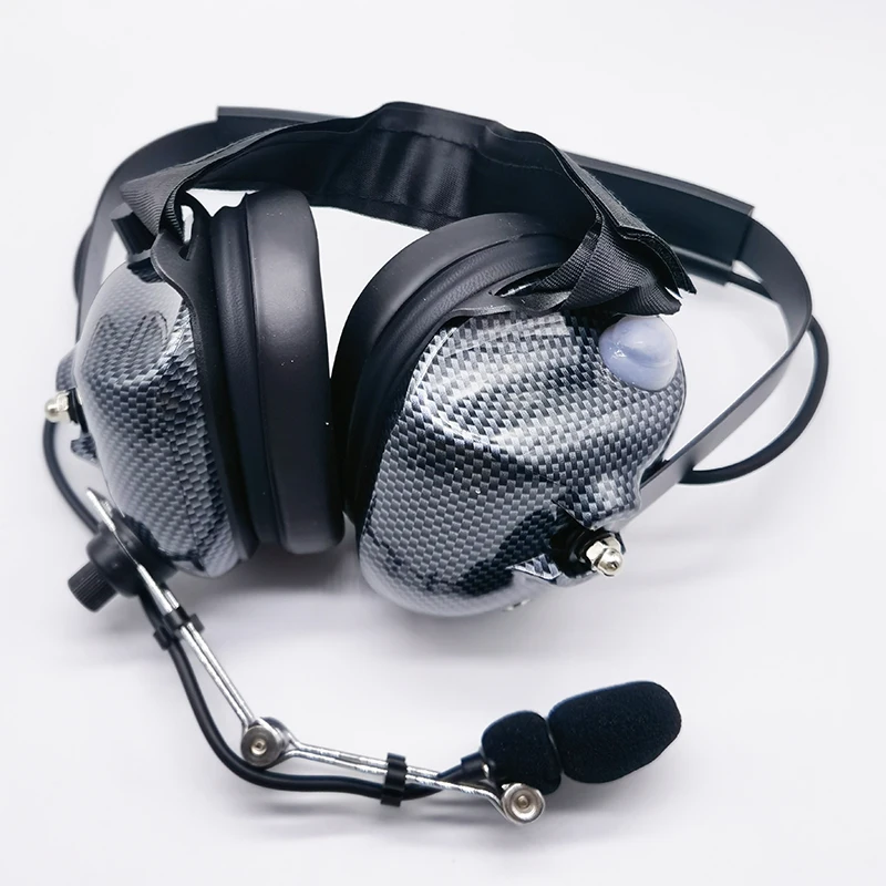 H41-CF סיבי פחמן תעופה מסוק אוזניות ביטול רעש פעיל מאחורי הראש אוזניות עבור מוטורולה CP040 EP450 רדיו - 2
