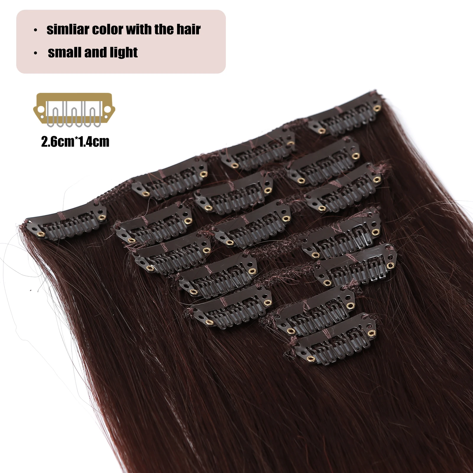 HAIRCUBE סינטטי קליפ על הארכת שיער שחור אפר Ombre זמן ישר שחובשים פיאות שימוש יומיומי נקבה הפאה עמיד בפני חום - 2