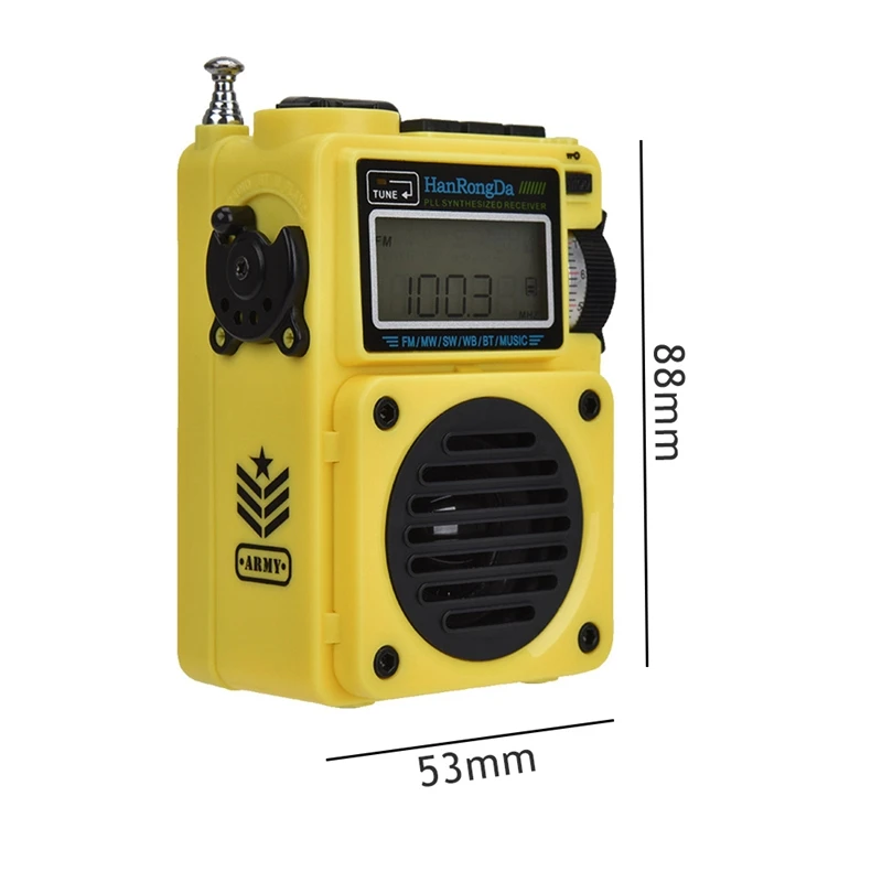 Hanrongda Hrd-701 נייד מלא הלהקה רדיו דיגיטלי סאב וופר איכות צליל Bluetooth כרטיס TF תצוגה דיגיטלית רדיו - 5
