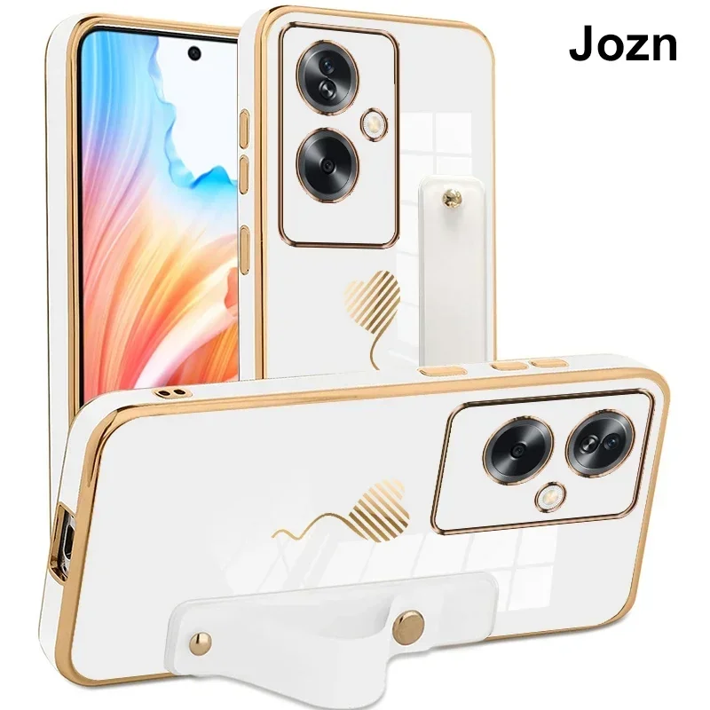 Jzon עבור Oppo A79 A2 5G טלפון למקרה בסגנון פשוט ציפוי עם רצועה בעל הכיסוי האחורי Shockproof מגן המקרים - 2