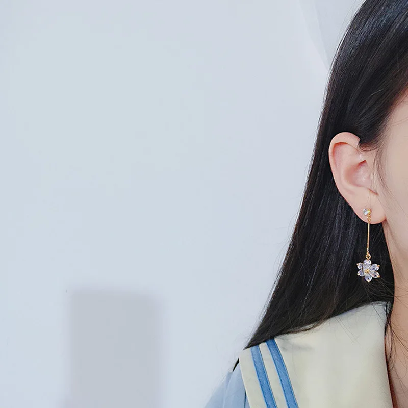 Korean TV דרמות כוכב מתוק פשוט פרח זירקון זמן עגילים טרי מקסים הטמפרמנט עבור ילדה Aretes דה Mujer תכשיטים מתנות - 5